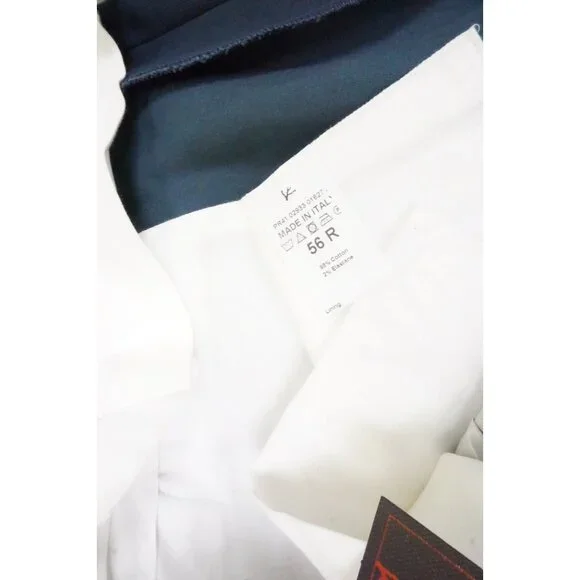 Isaia Blue Comfort Project Cotton Blend Pants Sz 56R BRAND NEW W TAGS